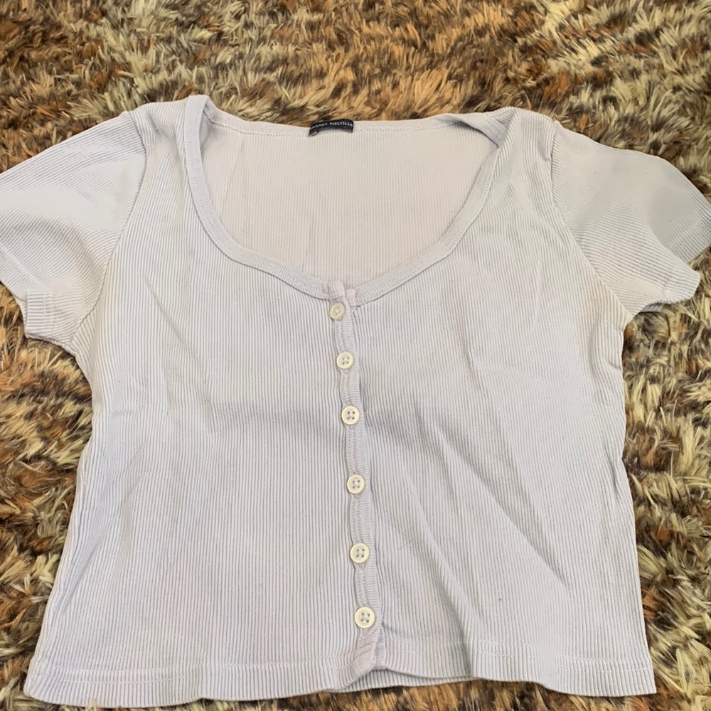 blue shelly top brandy melville button up, perfect condition only worn once 🤍🤍